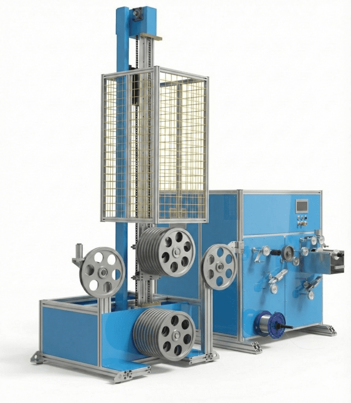 Optical Fiber Respooler For Payout Bins 2 Optical Fiber Respooler for Payout Bins 2
