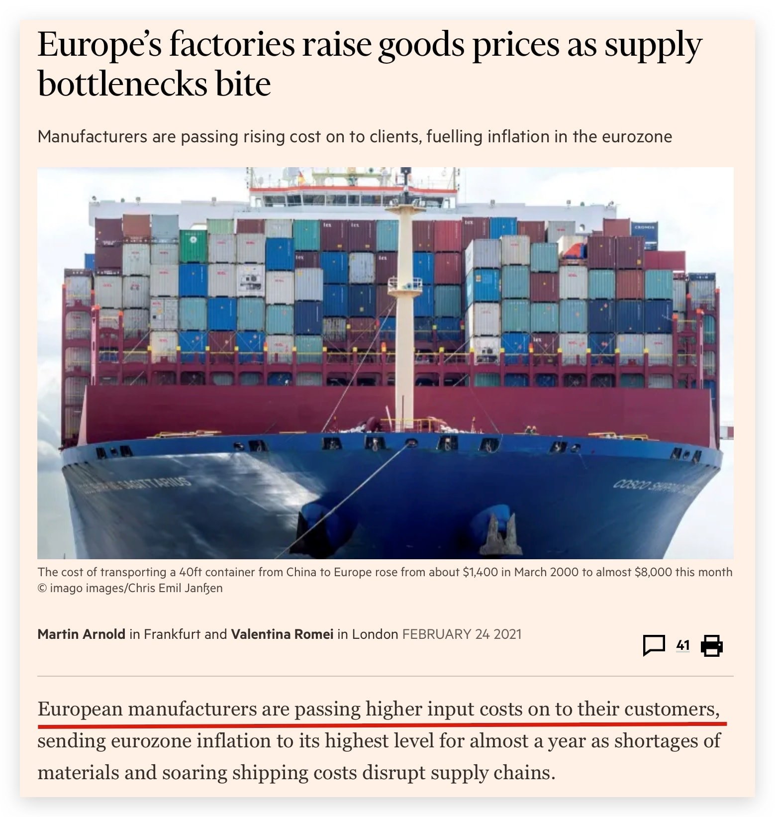 Financial times report