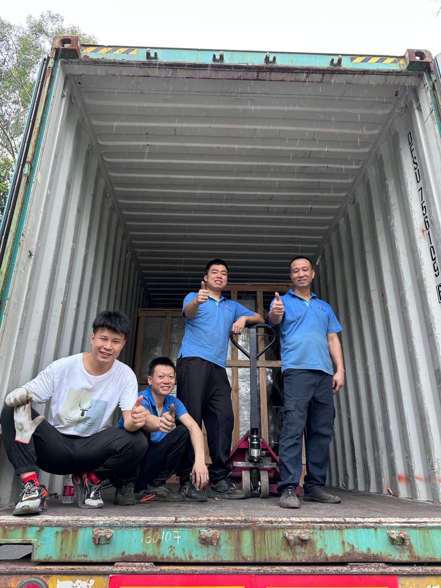 Cable production machinery packed and prepared for international shipment