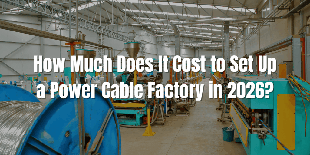 Power cable factory interior with extrusion and production machines