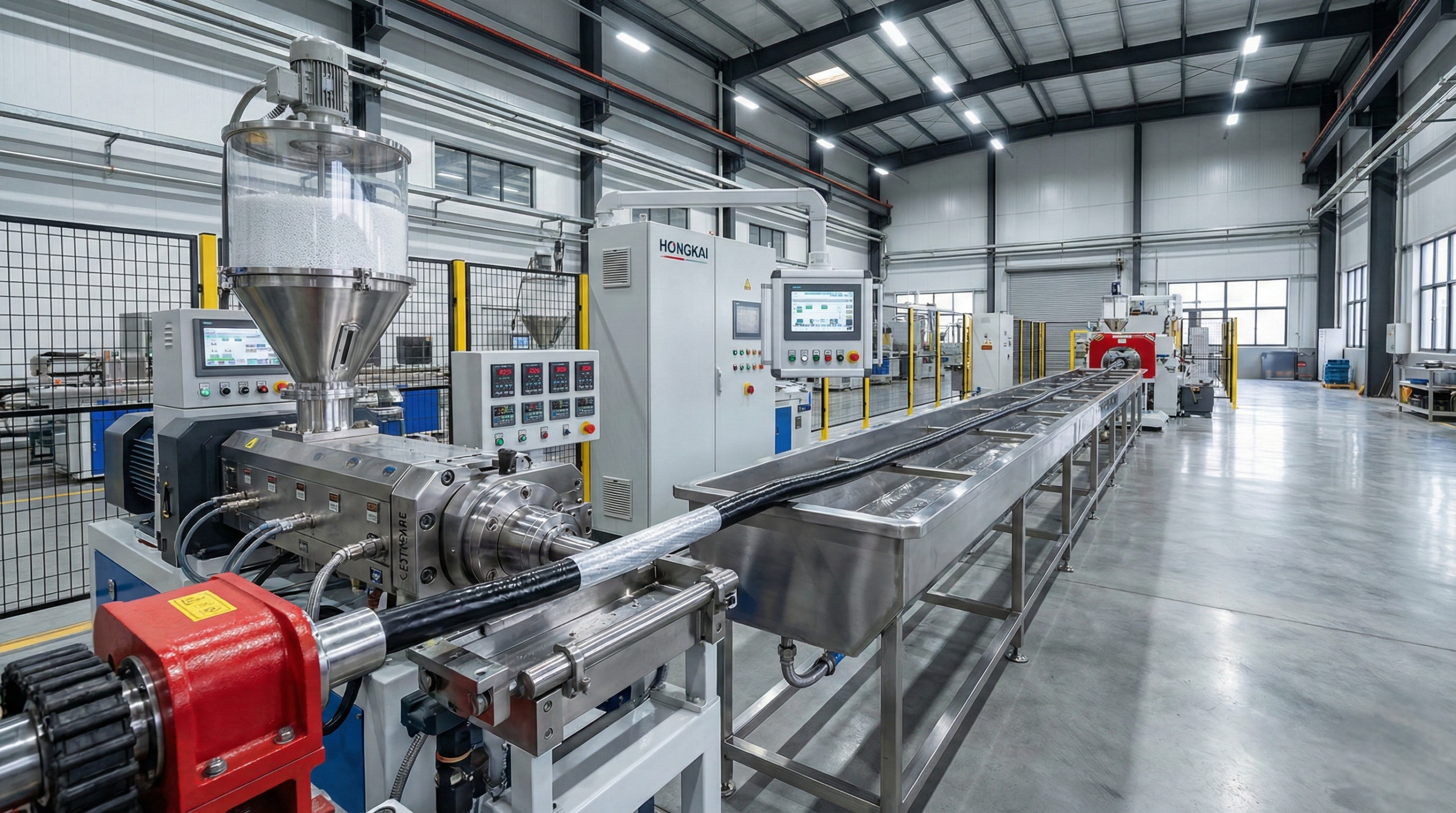 Triple-Layer Co-Extrusion Equipment For Power Cable Insulation XLPE and PVC cable insulation extrusion line