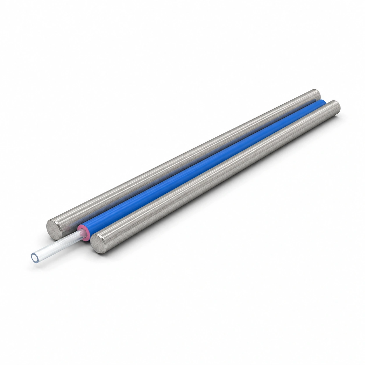 Steel wire strength member used in an FTTH drop cable example