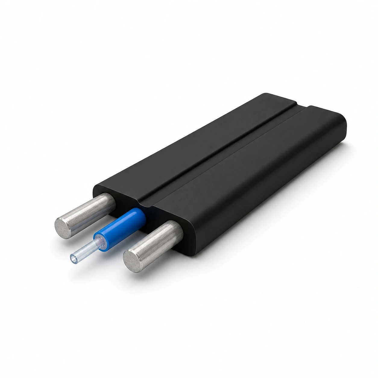 Black outer sheath applied to an FTTH drop cable