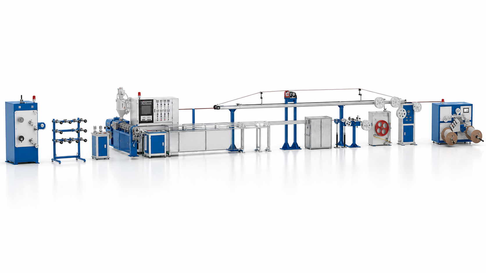 HONGKAI HK-30 tight buffered fiber production line 3D equipment model