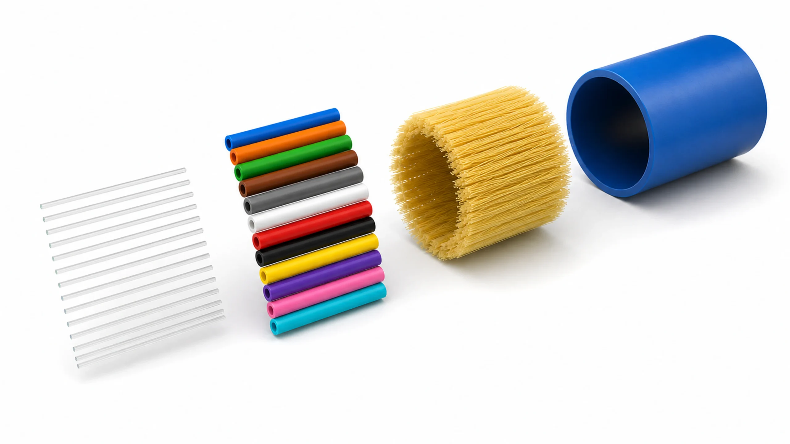 Exploded 3D reference of a 12-fiber GJFJV indoor distribution cable showing optical fibers, colored tight buffers, aramid yarn and a blue outer jacket