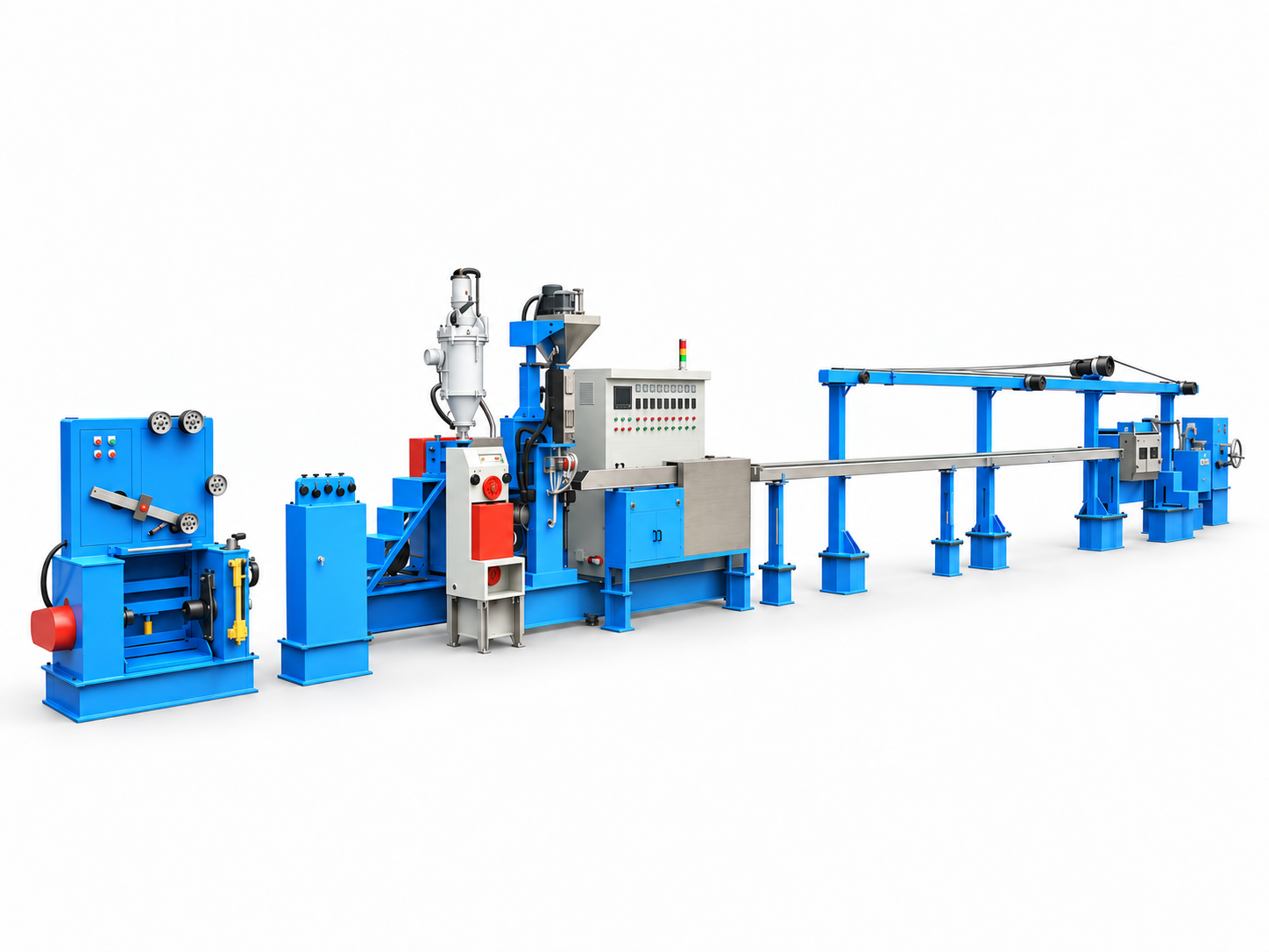 3D illustration of the core-insulation extrusion line, based on the HONGKAI catalogue