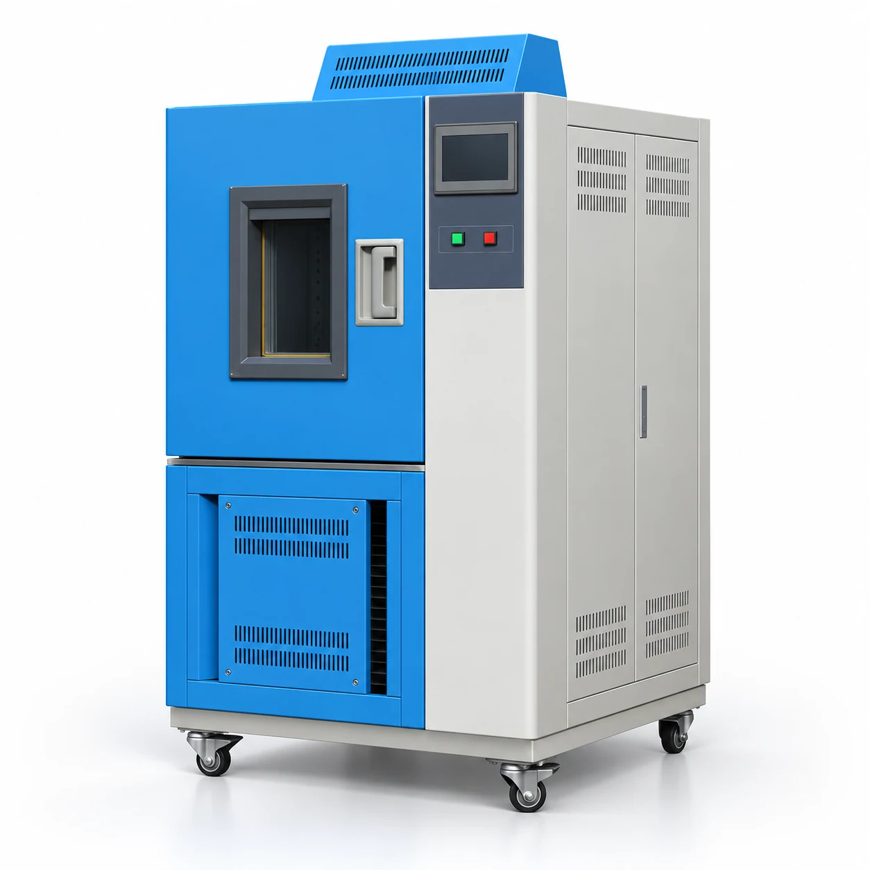 3D reference of a blue and white cable temperature cycling chamber