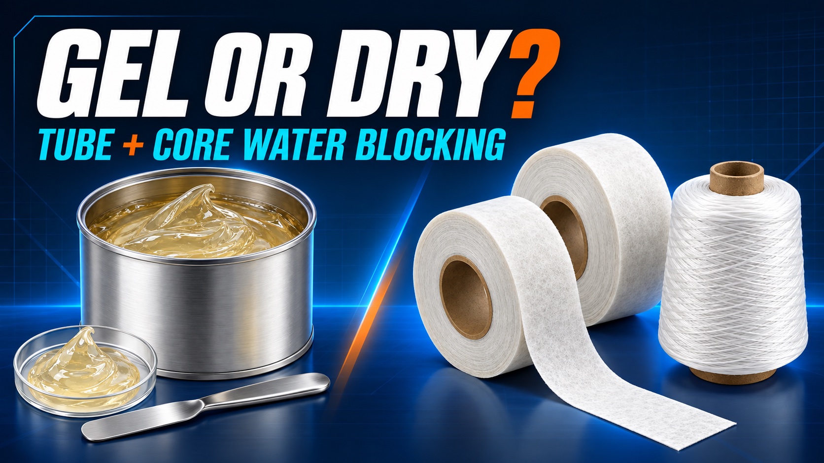 Buyer comparison of gel-filled and all-dry optical cable water-blocking locations