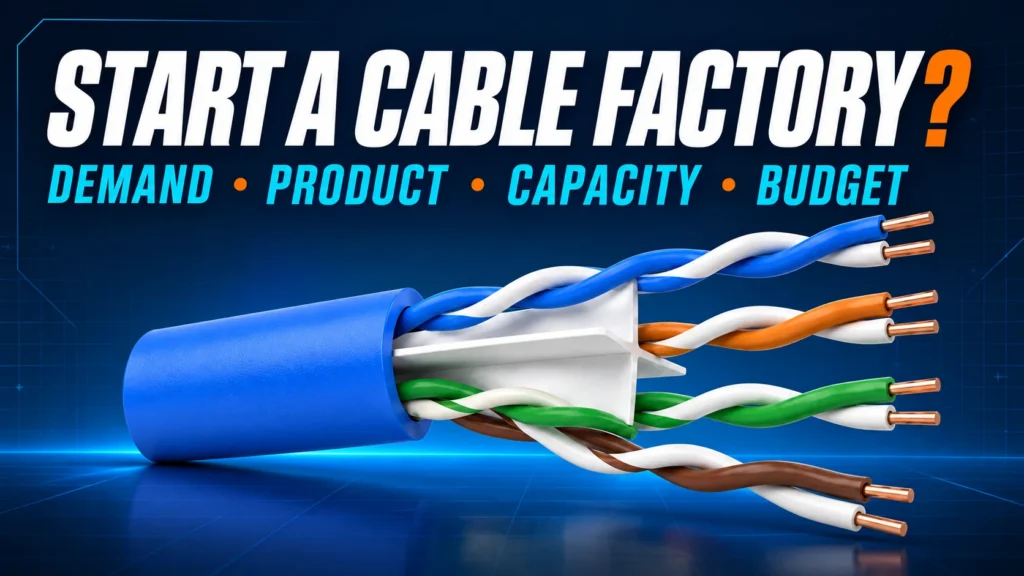 How To Start A Network Cable Manufacturing Business 3 تخطيط مصنع كابلات شبكات مع كابل HONGKAI رباعي الزوج من نوع U/UTP مرجعيًا 3D