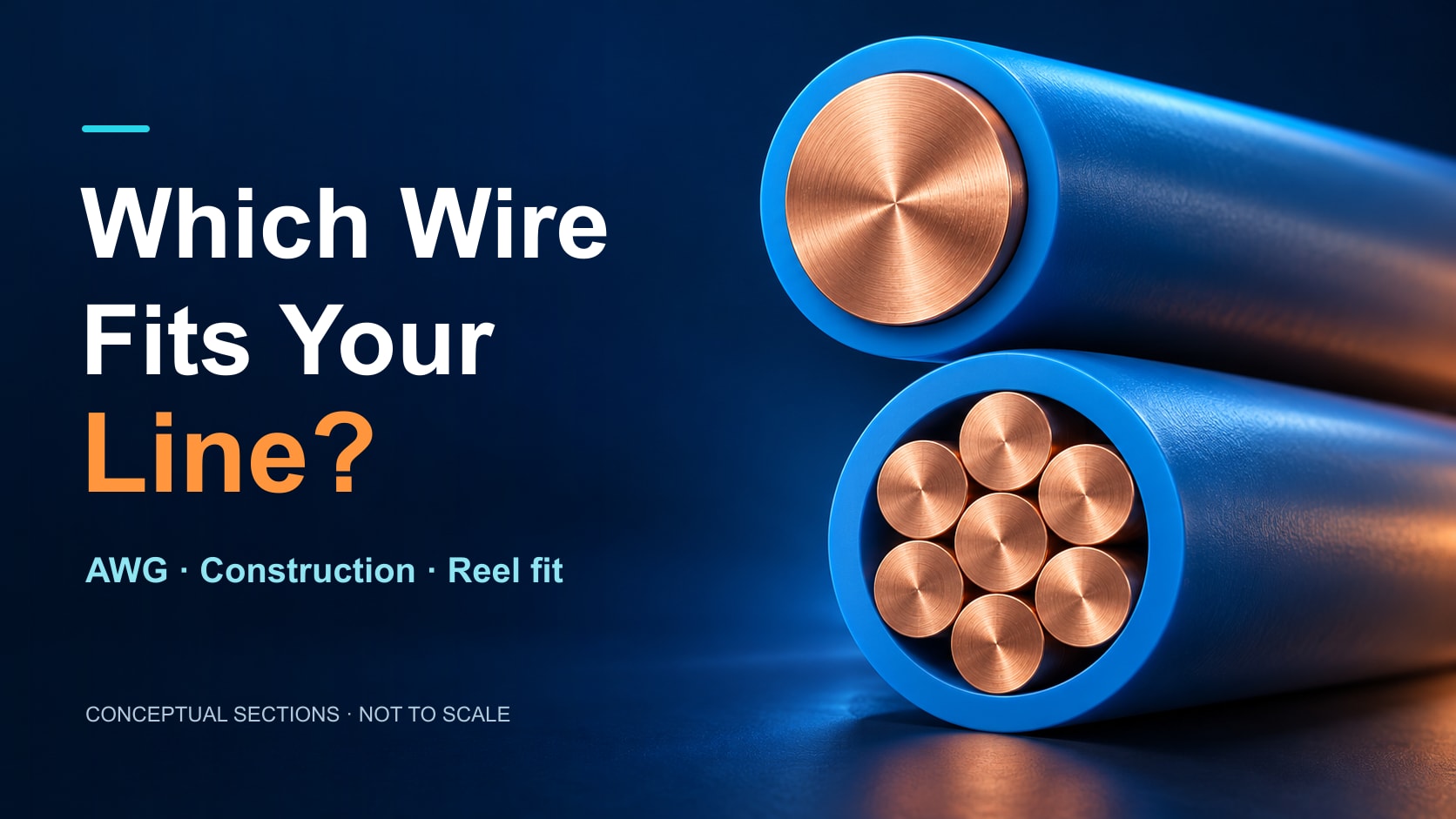Conceptual solid and seven-wire insulated conductors beside the question Which Wire Fits Your Line.